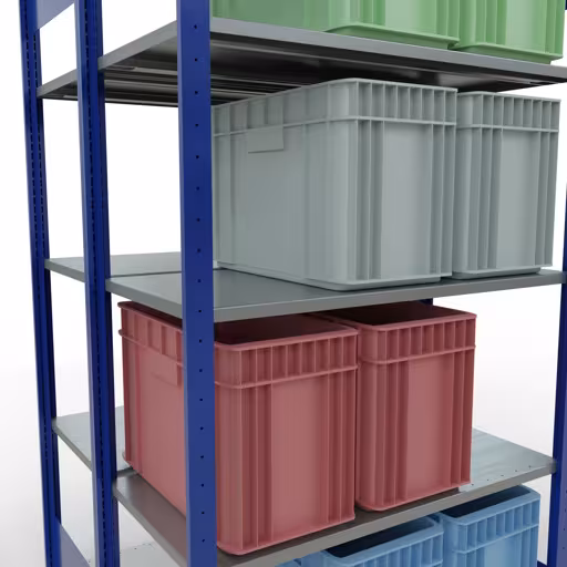 Andere weergave van het artikel Basisplank, dubbele plank, legplank-insteeksysteem MULTIplus150, 2000 x 1000 x (2x500) mm, 2x5 legborden, lengtestangen, RAL 5010 gentiaanblauw uit de categorie legborden