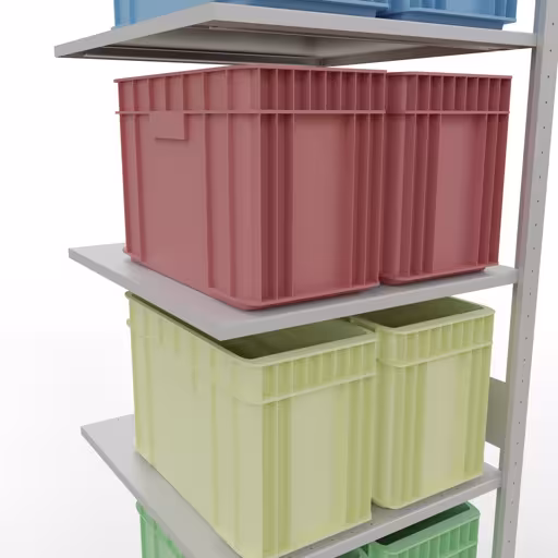 Productafbeelding nr. 14 van het artikel aanbouwrekken, legbordstellingen, insteeksysteem MULTIplus150, 3000 x 750 x 800 mm, 7 legborden, RAL 7035 lichtgrijs uit het assortiment insteeksysteem van Schulte Lagertechnik