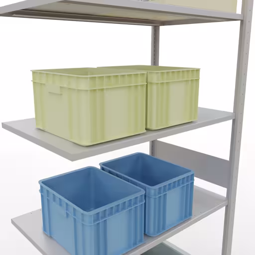 Productafbeelding nr. 12 van het artikel Aanbouwrekken, legbordstellingen, insteeksysteem MULTIplus85, 3000 x 1000 x 600 mm (HxBxD), 7 legborden, lengtestangen, RAL 7035 lichtgrijs Figuur nr. 12 van het artikel aanbouwrekken, legbordstellingen, insteeksysteem MULTIplus85, 3000 x 1000 x 600 mm, 7 legborden, RAL 7035 lichtgrijs uit de productgroep insteeksysteem van het merk Schulte Lagertechnik.