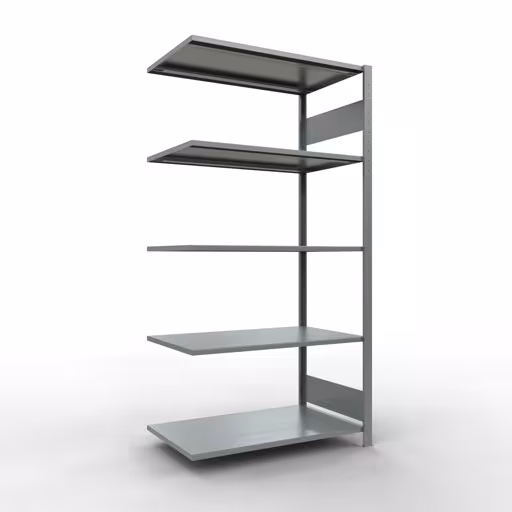 Aanbouwrekken, rekken, insteeksysteem MULTIplus85, 2000 x 1000 x 600 mm (HxBxD), 5 legborden, lengtestangen, verzinkt van Schulte Lagertechnik Aanbouwrekken, legborden, insteeksysteem MULTIplus85, 2000 x 1000 x 600 mm (HxBxD), 5 legborden, lengtestangen, verzinkt, aanbouwplank, art.nr. 13165-LR