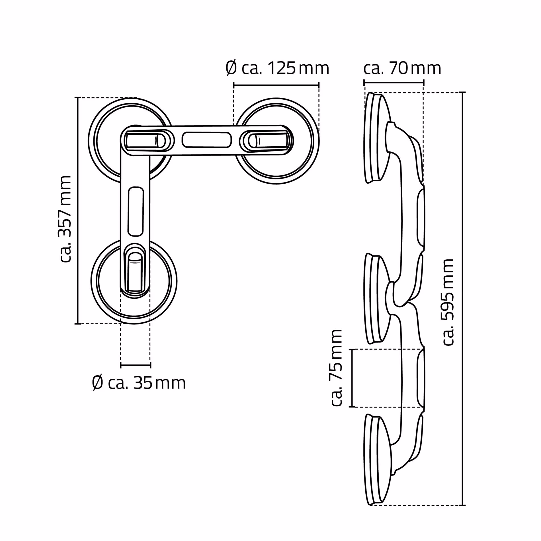 Extra afbeelding bij het artikel Schuine zuiggreep Rob L, mat zwart, ABS Extra afbeelding van het artikel hoekzuighandgreep Rob L, mat zwart, ABS vanaf handgrepen