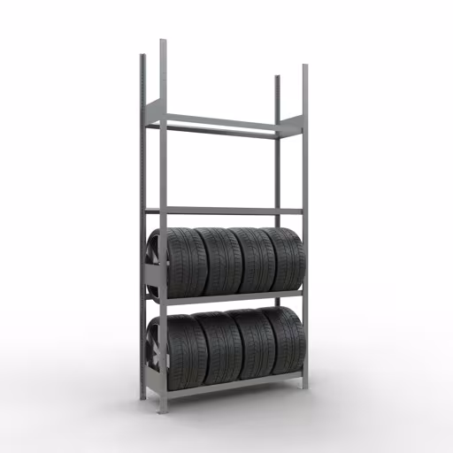 Figuur nr. 10 van het artikel basisrek, wielen-/bandenrek, 2750 x 1300 x 400 mm, verzinkt, 4 opslagniveaus met 150 kg vakbelasting per niveau uit de productgroep legborden van het merk Schulte Lagertechnik