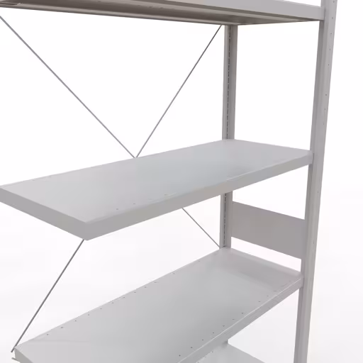 Productafbeelding nr. 15 van het artikel aanbouwplank, legbord, insteeksysteem MULTIplus250, 3000 x 1000 x 400 mm, 7 legborden, kruisschoor, RAL 7035 lichtgrijs uit het assortiment insteeksysteem van het merk Schulte Lagertechnik