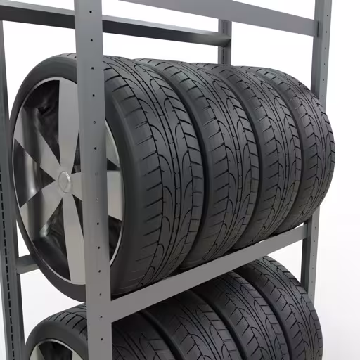 Figuur nr. 12 van het artikel basisrek, wielen-/bandenrek, 2000 x 900 x 400 mm, verzinkt, 3 opslagniveaus met 150 kg vakbelasting per niveau uit de productgroep legbordstellingen van Schulte Lagertechnik