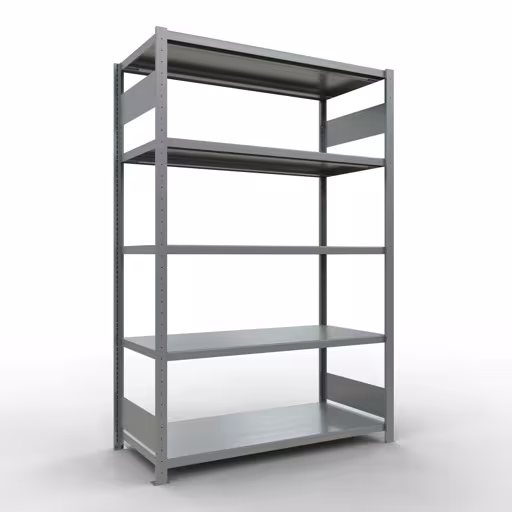 Basisplank, legbord, insteeksysteem MULTIplus250, 2000 x 1300 x 600 mm, 5 legborden, lengtestangen, verzinkt van Schulte Lagertechnik uit het assortiment insteeksysteem