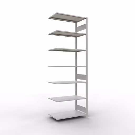 Aanbouwrekken, legbordstellingen, insteeksysteem MULTIplus150, 3000 x 1000 x 600 mm, 7 legborden, RAL 7035 lichtgrijs van Schulte Lagertechnik met artikelnr. 32667-LR