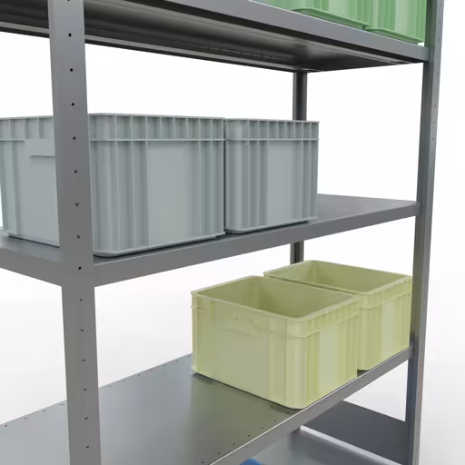 Extra afbeelding van het artikel basisplank, legplank, insteeksysteem MULTIplus250, 2000 x 1300 x 500 mm, 5 legborden, verzinkt vanaf basisplank