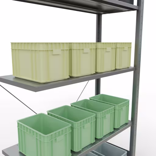 Aanbouwrek, stelling, insteeksysteem MULTIplus85, 2000 x 1000 x 400 mm, 5 legborden, verzinkt van het merk Schulte Lagertechnik uit het assortiment insteeksysteem