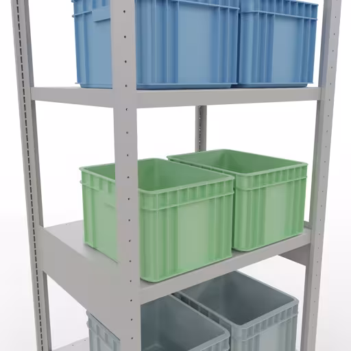 Figuur nr. 13 van het artikel basisplank, legbord, insteeksysteem MULTIplus250, 2500 x 750 x 600 mm, 6 legborden, lengtestangen, RAL 7035 lichtgrijs uit de productgroep insteeksysteem van Schulte Lagertechnik.