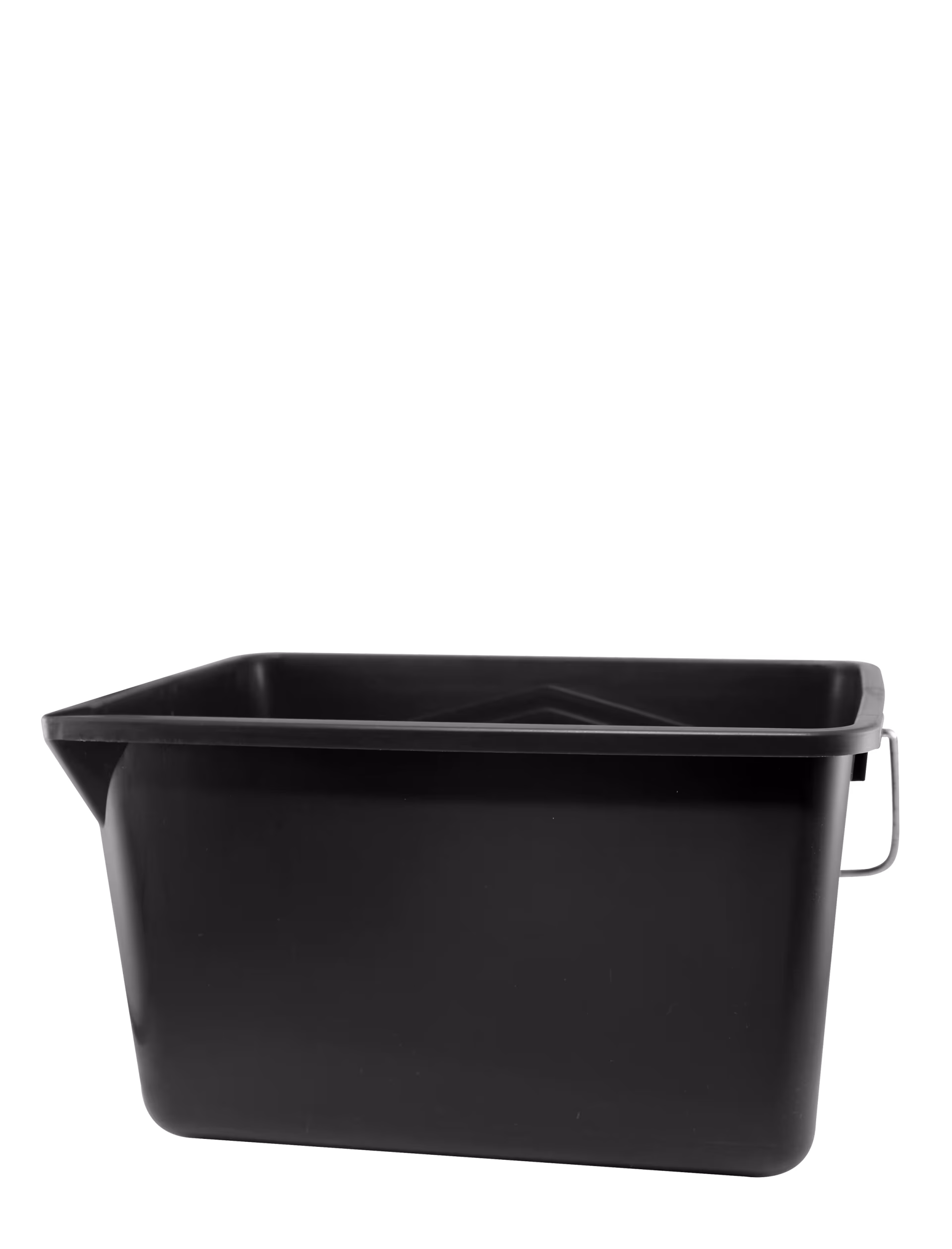 Kunststof emmer 12 l zwart, vierkant, met metalen beugel uit de productcategorie voertuigonderhoud met art.nr. PZ-095-014