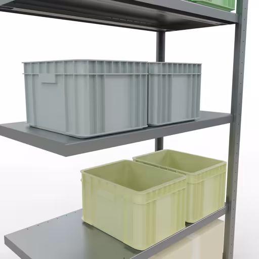Afbeelding nr. 15 van het artikel aanbouwrekken, legbordstellingen, insteeksysteem MULTIplus250, 2000 x 1000 x 500 mm, 5 legborden, lengtestangen, verzinkt uit de productgroep insteeksysteem van Schulte Lagertechnik