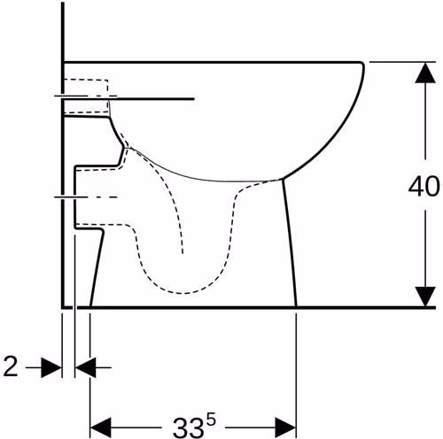 Technische Zeichnung 4060841 Geberit Renova staande wc-wastafel, horizontale uitloop, gedeeltelijk gesloten, diepte: 49cm, wit