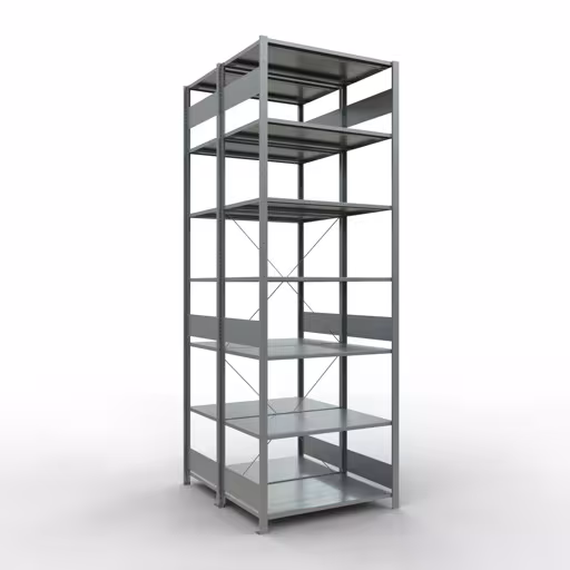 Basisplank, dubbele plank, stellingsysteem MULTIplus150, 3000 x 1000 x (2x1200) mm (HxBxD), 2x7 planken, kruisschoor, gegalvaniseerd van Schulte Lagertechnik Basisplank, dubbele plank, stellingsysteem MULTIplus150, 3000 x 1000 x (2x1200) mm (HxBxD), 2x7 planken, kruisschoor, verzinkt, dubbele planken, art.nr. 13762