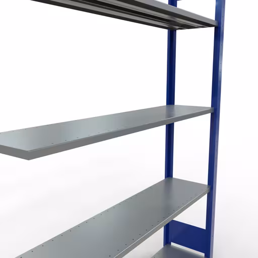 Aanbouwrekken, legborden, insteeksysteem MULTIplus150, 2000 x 1300 x 300 mm (HxBxD), 5 legborden, lengtestangen, RAL 5010 gentiaanblauw/verzinkt met artikelnr. 12735-130-LR-B Aanbouwrekken, rekken, insteeksysteem MULTIplus150, 2000 x 1300 x 300 mm, 5 legborden, RAL 5010 gentiaanblauw/verzinkt van Schulte Lagertechnik uit de categorie insteeksystemen