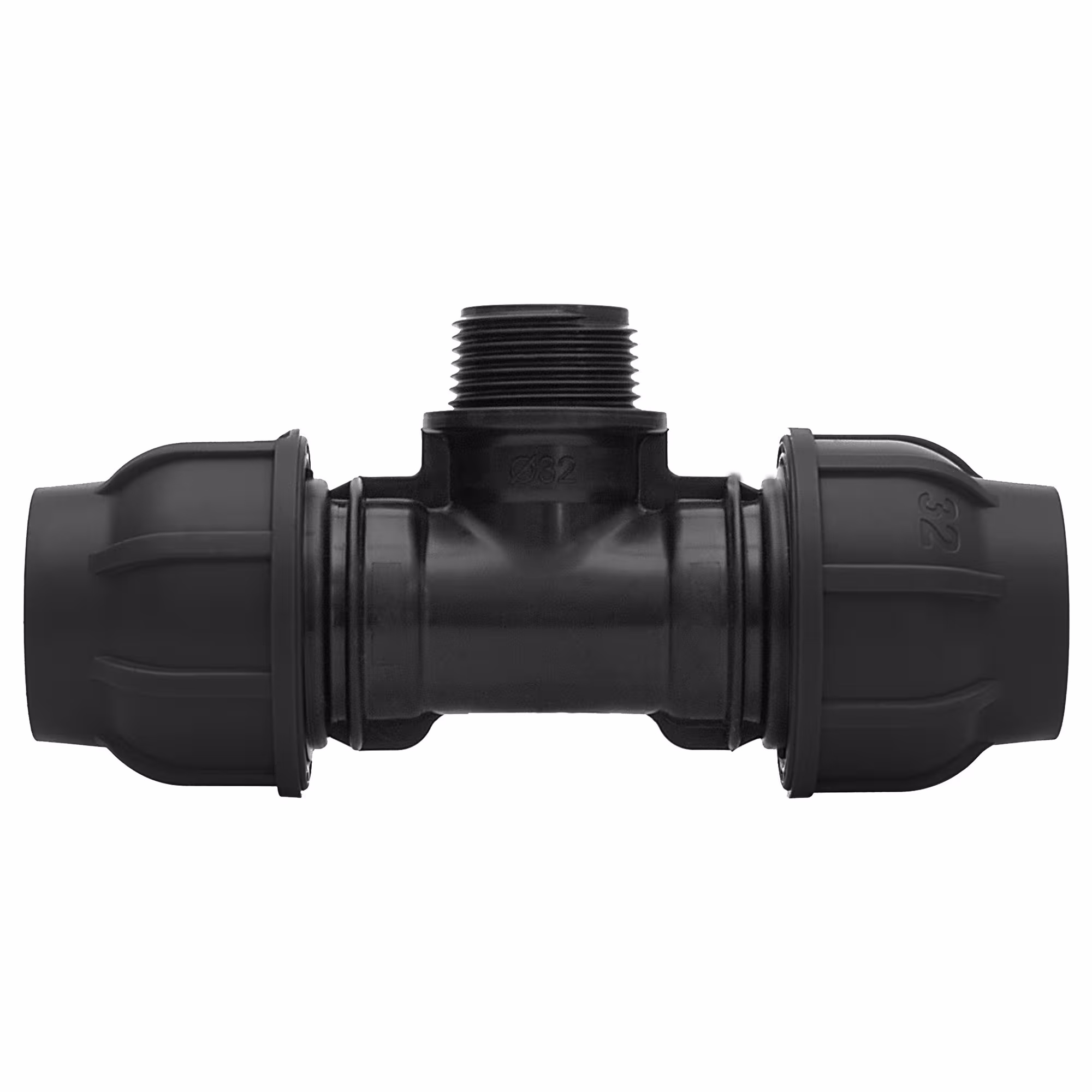 PE T-stukken met overgang van PE buis naar buitendraad van Gebo PE T-stukken met overgang van PE buis naar AG, PE buis kunststof fittingen