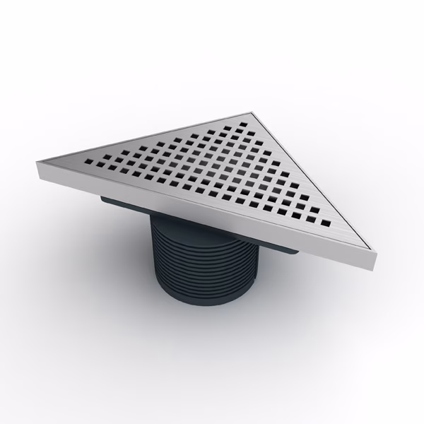 MERT vloerafvoerputje design "TRIANGLE KARE" 215x215x304mm van het merk Mert MERT vloerafvoerputje "TRIANGLE KARE" 215x215x304mm uit de categorie vloerafvoerputjes