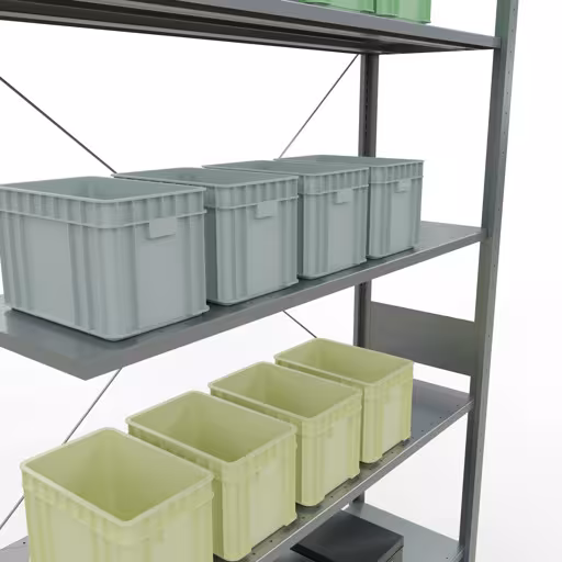 Insteeksysteem opzetplank 3000x1300x400 mm, type 150 kg, verzinkt met GTIN 4004514217783 Insteeksysteem opzetplank 3000x1300x400 mm, type 150 kg, verzinkt van Schulte Lagertechnik met het artikelnr. 12747-130