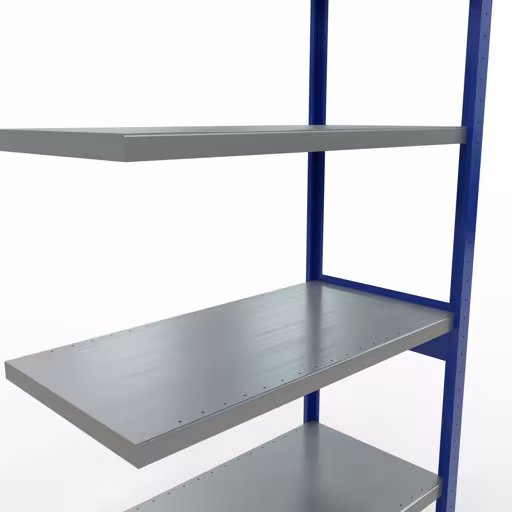 Afbeelding nr. 11 van het artikel aanbouwrekken, legbordstellingen, insteeksysteem MULTIplus330, 2500 x 1000 x 500 mm, 6 legborden, lengtestangen, RAL 5010 gentiaanblauw/verzinkt uit de productgroep insteeksysteem van het merk Schulte Lagertechnik.