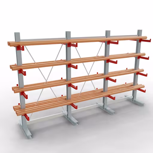 Andere weergave van het artikel K 3000 compleet legbord, dubbelzijdig, 2500 x 3900 x 400 mm, RAL 7001 / RAL 3000, 5 opslagniveaus uit de categorie draagarmstellingen