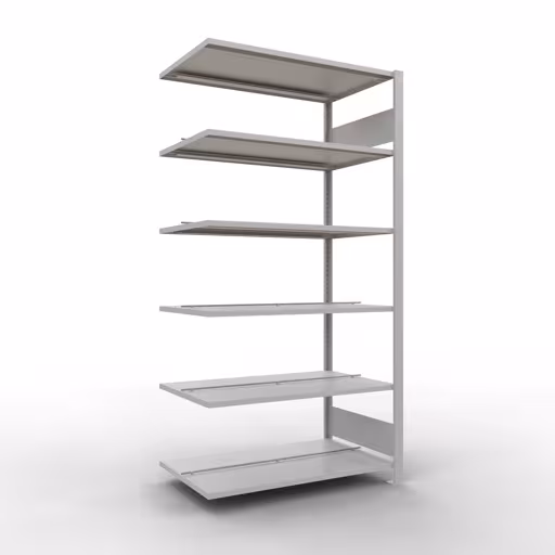 Figuur nr. 16 van het artikel aanbouwrekken, kantoorrekken, insteeksysteem MULTIplus150, 2000 x 1000 x 600 mm, 6 planken, met middenaanslag, lichtgrijs uit de productgroep kantoorrekken van het merk Schulte Lagertechnik.
