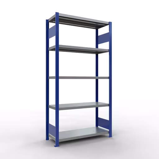 Afbeelding nr. 14 van het artikel basisrek, legbord, insteeksysteem MULTIplus250, 2000 x 1000 x 400 mm, 5 legborden, lengtestangen, RAL 5010 gentiaanblauw/verzinkt uit de productgroep insteeksysteem van Schulte Lagertechnik