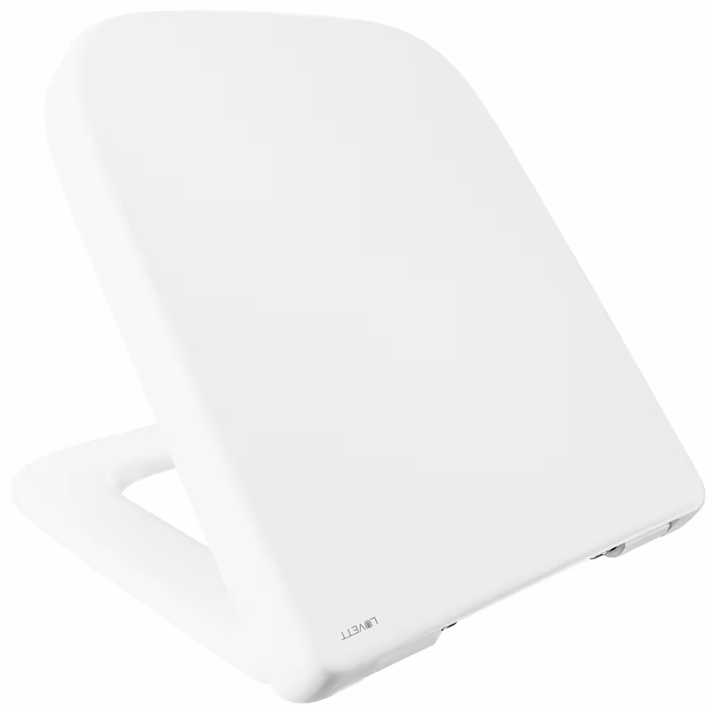 Figuur nr. 9 van het artikel toiletbril Q500 wit vierkant met softclose-mechanisme, onder andere voor Geberit Renova Plan uit de productgroep badkamerkeramiek van het merk LUVETT