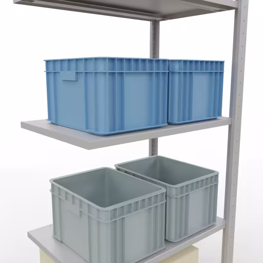 Productafbeelding nr. 13 van het artikel aanbouwplank, legbord, insteeksysteem MULTIplus150, 2000 x 750 x 500 mm, 5 legborden, RAL 7035 lichtgrijs uit het assortiment insteeksysteem van Schulte Lagertechnik