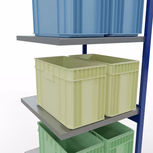 Afbeelding nr. 15 van het artikel aanbouwrekken, stellingrekken, insteeksysteem MULTIplus250, 3000 x 750 x 800 mm, 7 legborden, lengtestangen, RAL 5010 gentiaanblauw/verzinkt/verzinkt uit de productgroep insteeksysteem van Schulte Lagertechnik