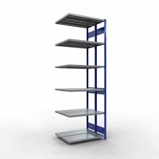 Productafbeelding nr. 12 van het artikel aanbouwplank, dubbele plank, legplank-insteeksysteem MULTIplus250, 3000 x 1000 x (2x400) mm, 2x7 legborden, RAL 5010 gentiaanblauw uit het assortiment legplanken van het merk Schulte Lagertechnik