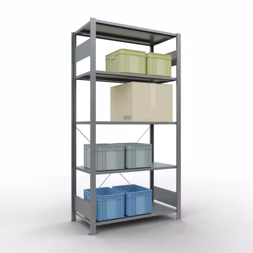 Figuur nr. 12 van het artikel basisrek, legplank-insteeksysteem MULTIplus150, 2000 x 1000 x 500 mm, 5 legborden, verzinkt uit de productgroep insteeksysteem van het merk Schulte Lagertechnik.