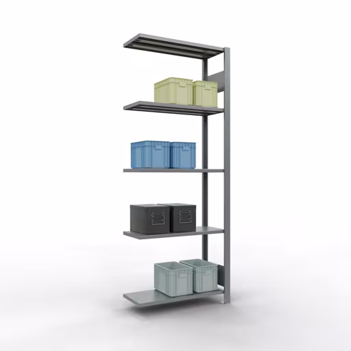 Aanbouwrekken, rekken, insteeksysteem MULTIplus150, 2000 x 750 x 300 mm, 5 planken, verzinkt van Schulte Lagertechnik uit de categorie insteeksystemen