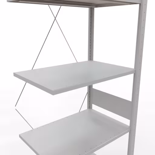 Aanbouwrekken, rekken, insteeksysteem MULTIplus150, 3000 x 750 x 500 mm, 7 planken, RAL 7035 lichtgrijs van Schulte Lagertechnik uit de categorie insteeksystemen