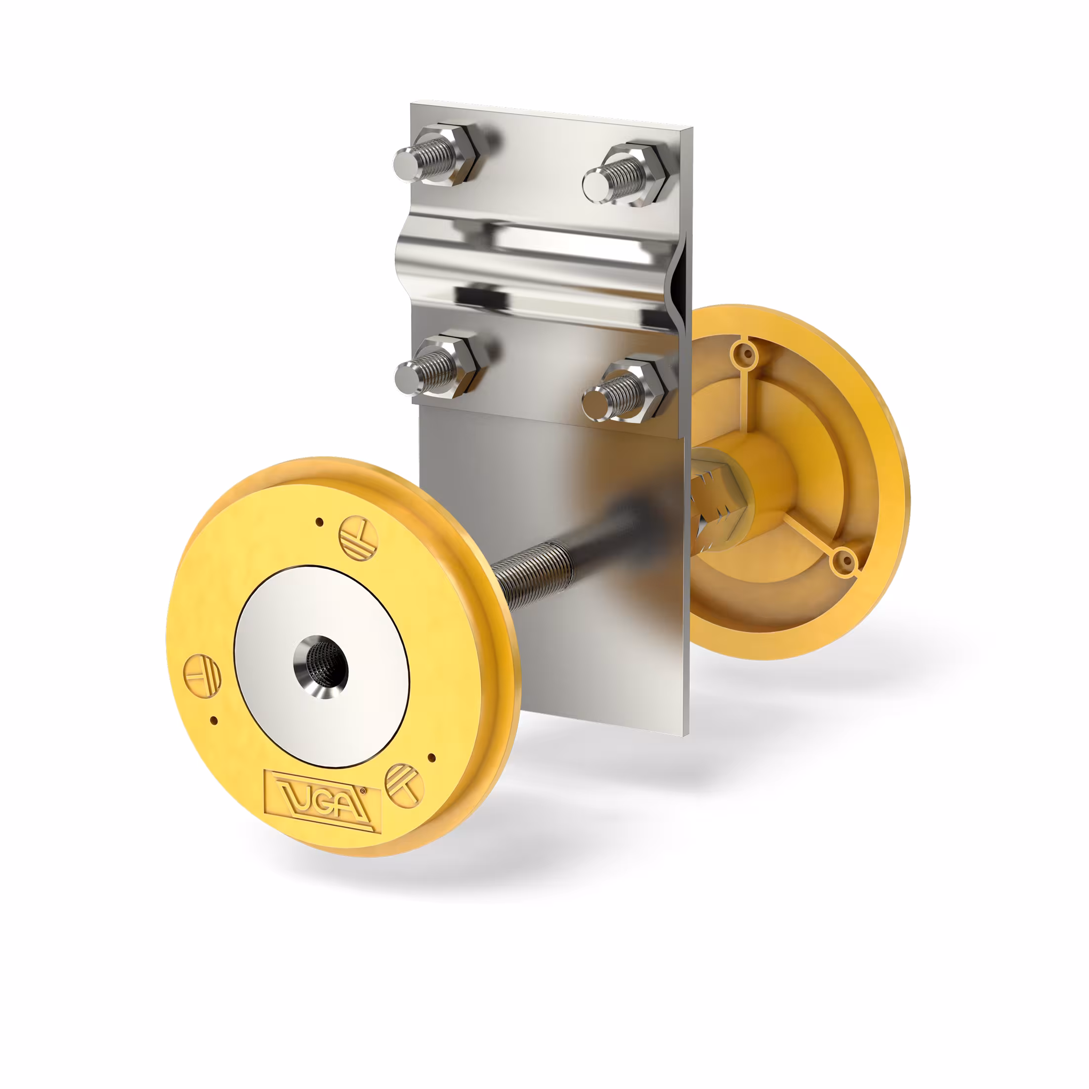 Buspotentiaal-aardingskruisklem voor betonzetting GE-D-P/(500)/VZ/(M12) van UGA System-Technik Implementatiepotentieel aardingskruisklem voor betonomkasting UGA systeemtechniek, gebouwaarding, artikelnr. 441250000042