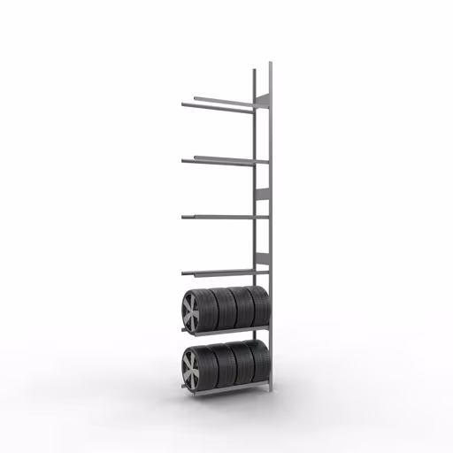 Figuur nr. 9 van het artikel aanbouwrek, wielen-/bandenrek, 4500 x 1150 x 400 mm, verzinkt, 6 opslagniveaus met 150 kg vakbelasting per niveau uit de productgroep stellingrekken van het merk Schulte Lagertechnik