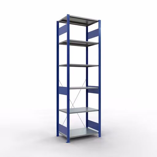 Productafbeelding nr. 13 van het artikel basisplank, legbord, insteeksysteem MULTIplus150, 2500 x 750 x 500 mm, 6 legborden, RAL 5010 gentiaanblauw/verzinkt/verzinkt uit het insteeksysteem-assortiment van Schulte Lagertechnik