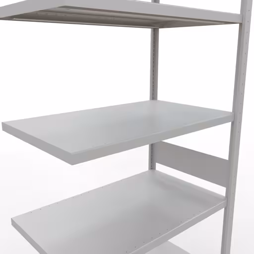 Aanbouwrekken, legbordstellingen, insteeksysteem MULTIplus330, 3000 x 1000 x 600 mm, 7 legborden, lengtestangen, RAL 7035 lichtgrijs van Schulte Lagertechnik met artikelnr. 33867-LR