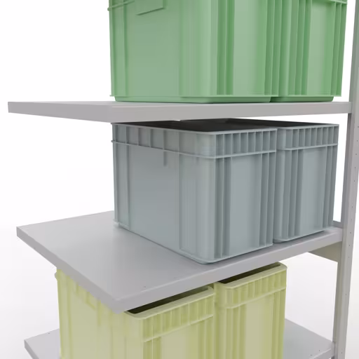 Aanbouwrekken, rekken, insteeksysteem MULTIplus330, 2500 x 1000 x 800 mm, 6 legborden, lengtestangen, RAL 7035 lichtgrijs van Schulte Lagertechnik uit de categorie insteeksystemen