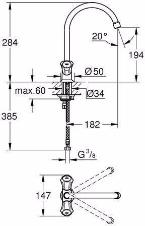 GROHE Duoknop gootsteenkraan Costa 31831 DN 15 chroom