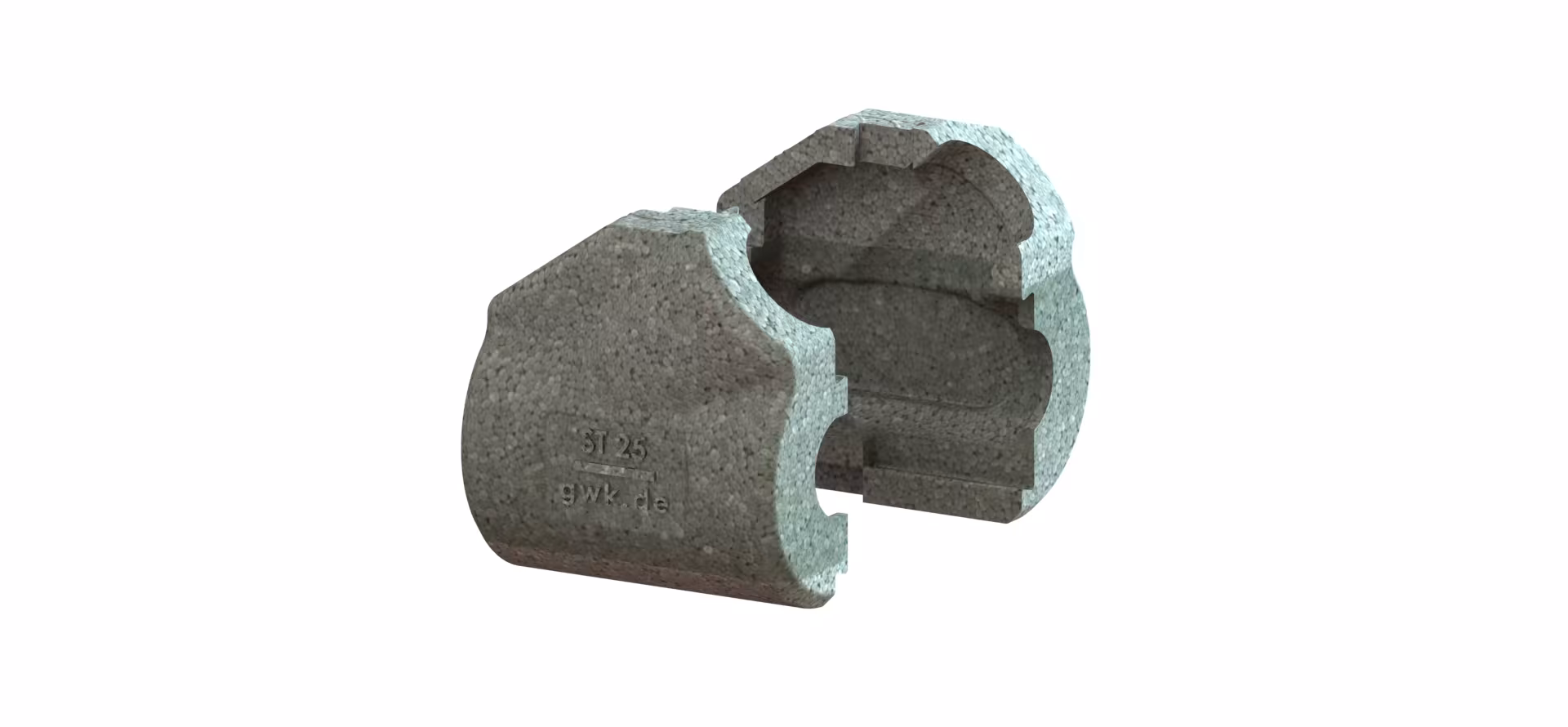 GWK EPP kast serie ST zilvergrijs voor inregelafsluiter met binnendraad, fittingisolatie, art.nr. 5222015002