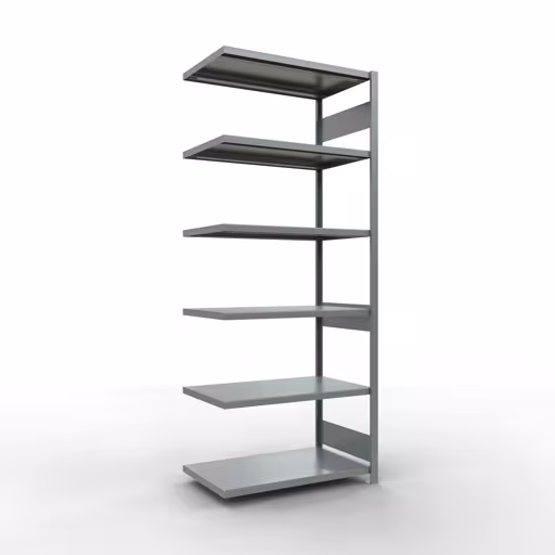 Aanbouwrekken, rekken, insteeksysteem MULTIplus250, 2500 x 1000 x 600 mm (HxBxD), 6 planken, lengtestangen, verzinkt van Schulte Lagertechnik Aanbouwrekken, legborden, insteeksysteem MULTIplus250, 2500 x 1000 x 600 mm (HxBxD), 6 legborden, lengtestangen, verzinkt, aanbouwplank, art.nr. 12966-LR