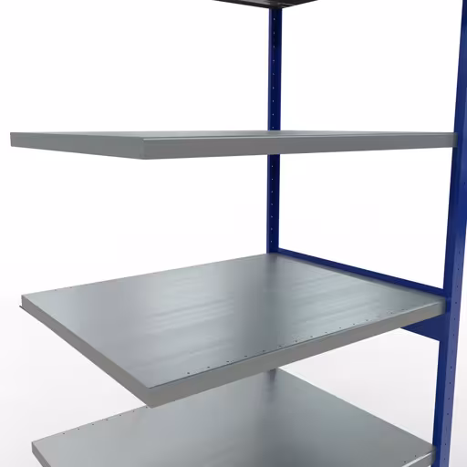 Afbeelding nr. 9 van het artikel aanbouwrekken, legbordstellingen, insteeksysteem MULTIplus330, 2500 x 1000 x 800 mm (HxBxD), 6 legborden, kruisschoor, RAL 5010 gentiaanblauw/verzinkt uit de productgroep insteeksysteem van het merk Schulte Lagertechnik.