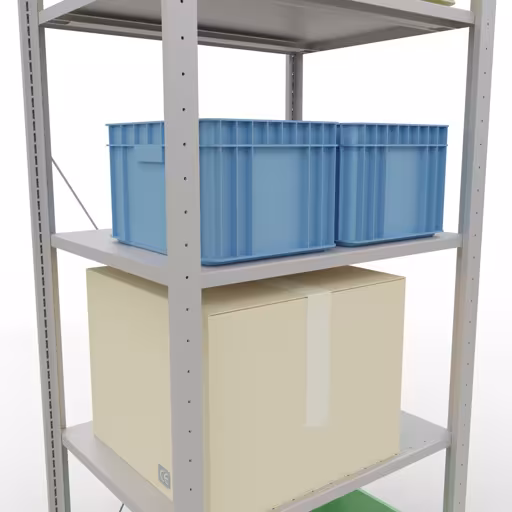 Andere weergave van het artikel basisplank, legbord, insteeksysteem MULTIplus150, 2000 x 750 x 600 mm, 5 legborden, RAL 7035 lichtgrijs uit de categorie insteeksysteem