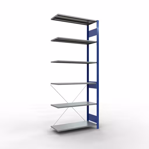 Figuur nr. 8 van het artikel aanbouwrekken, legbordstellingen, insteeksysteem MULTIplus85, 2500 x 1000 x 400 mm, 6 legborden, RAL 5010 gentiaanblauw uit de productgroep insteeksysteem van Schulte Lagertechnik