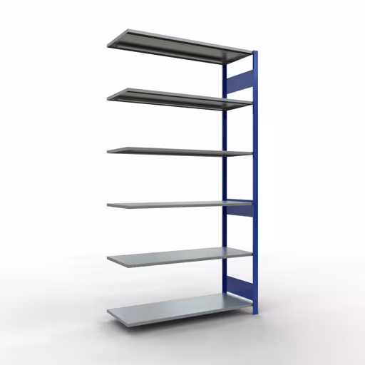 Productafbeelding nr. 14 van het artikel aanbouwplank, legbord, insteeksysteem MULTIplus150, 2500 x 1300 x 500 mm, 6 legborden, RAL 5010 gentiaanblauw/verzinkt uit het insteeksysteem assortiment van het merk Schulte Lagertechnik