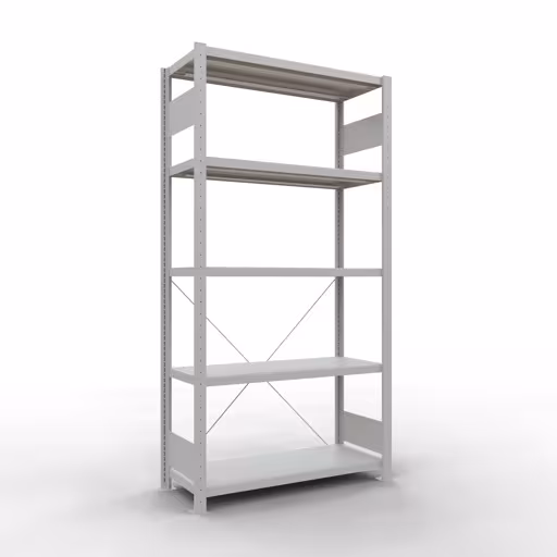 Figuur nr. 14 van het artikel basisplank, legbord, insteeksysteem MULTIplus330, 2000 x 1000 x 400 mm, 5 legborden, kruisschoor, RAL 7035 lichtgrijs uit de productgroep insteeksysteem van Schulte Lagertechnik.