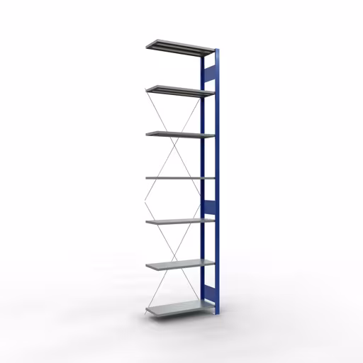 Productafbeelding nr. 12 van het artikel aanbouwplank, legbord, insteeksysteem MULTIplus150, 3000 x 750 x 300 mm, 7 legborden, RAL 5010 gentiaanblauw/verzinkt/verzinkt uit het insteeksysteem-assortiment van Schulte Lagertechnik