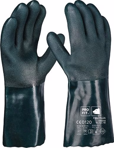 Chemische beschermingshandschoen Pirate maat 10 groen PVC EN388, EN ISO374-1 PSAIII PRO FIT van het merk Pro Fit Pirate chemische beschermingshandschoen, maat 10, groen PVC, EN388, EN ISO374-1, PSAIII PRO FIT, uit de categorie chemische beschermingshandschoenen met artikelnummer 4000391270