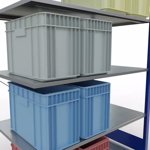 Productafbeelding nr. 8 van het artikel aanbouwplank, legbord, insteeksysteem MULTIplus150, 2000 x 1300 x 800 mm, 5 legborden, RAL 5010 gentiaanblauw/verzinkt uit het insteeksysteem-assortiment van Schulte Lagertechnik