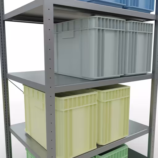 Productafbeelding nr. 8 van het artikel basisplank, legbord, insteeksysteem MULTIplus250, 2000 x 1000 x 800 mm, 5 legborden, kruisschoor, verzinkt uit het assortiment insteeksysteem van het merk Schulte Lagertechnik