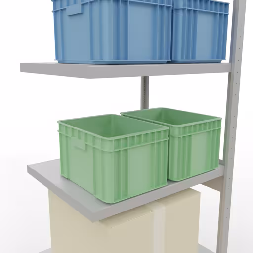 Productafbeelding nr. 13 van het artikel Aanbouwrekken, legbordstellingen, insteeksysteem MULTIplus250, 2500 x 750 x 600 mm, 6 legborden, lengtestangen, RAL 7035 lichtgrijs Figuur nr. 13 van het artikel aanbouwrekken, legbordstellingen, insteeksysteem MULTIplus250, 2500 x 750 x 600 mm, 6 legborden, lengtestangen, RAL 7035 lichtgrijs uit de insteeksysteem productgroep van Schulte Lagertechnik.